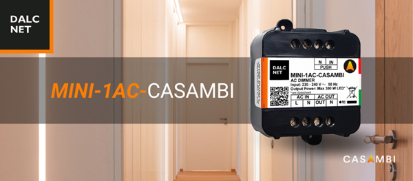 Casambi LED Dimmer voor 230VAC: MINI-1AC-CASAMBI